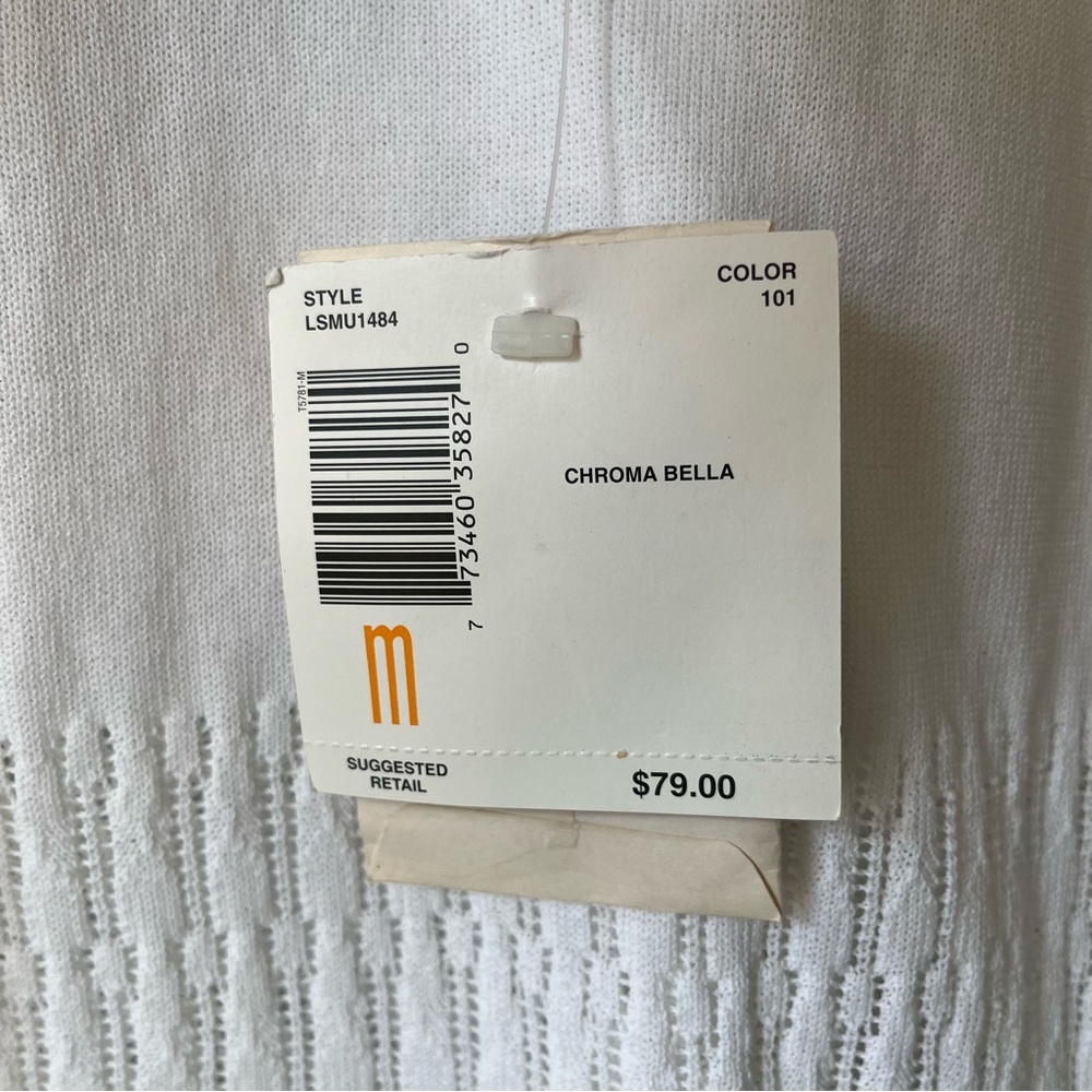 Liz Claiborne Liz Sport White Long Sleeve Cardigan, Size M - Picture 6 of 6